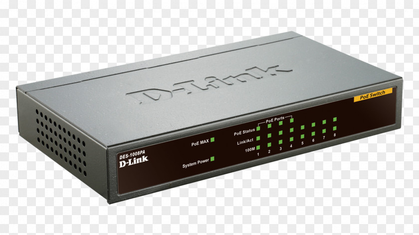 Power Over Ethernet Network Switch Gigabit Fast PNG