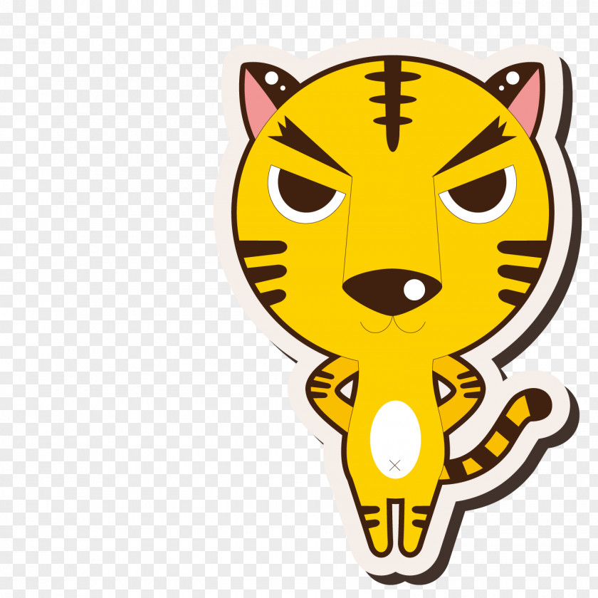 Yellow Tiger Whiskers Cat Clip Art PNG