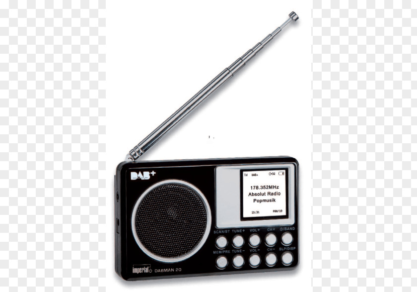 DAB Portable Radio Digital Audio Broadcasting FM BroadcastingRadio DigitalBOX Imperial DABMAN 20 PNG