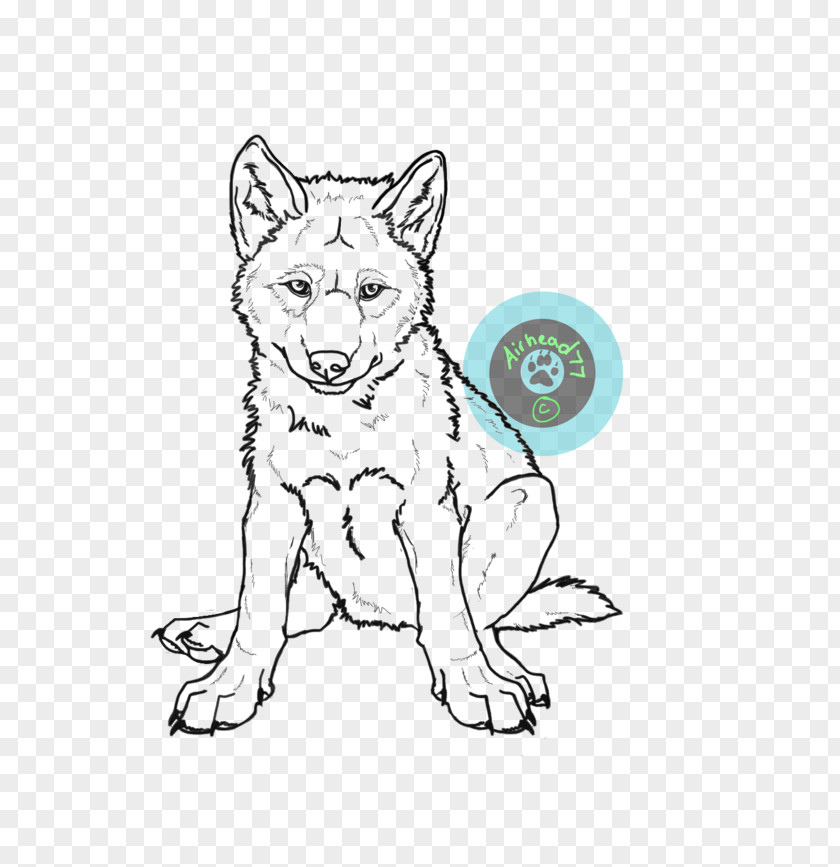 Dog Puppy Line Art Drawing PNG