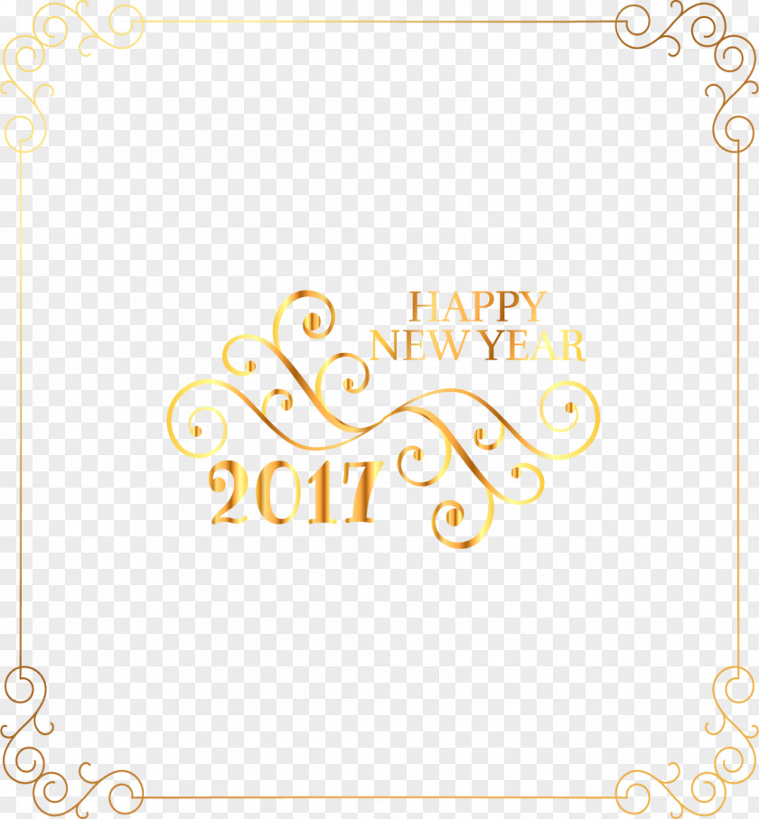 Gradient Golden Vintage Lace Creative New Year's Day Download Clip Art PNG