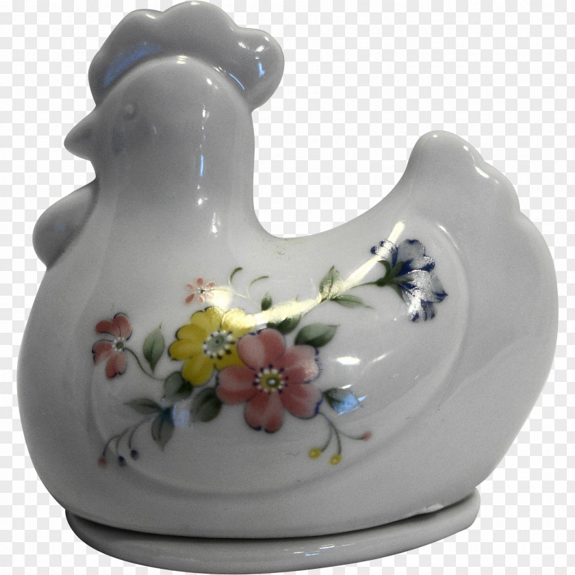 Hen Chicken Ceramic Vase Figurine Porcelain Artifact PNG