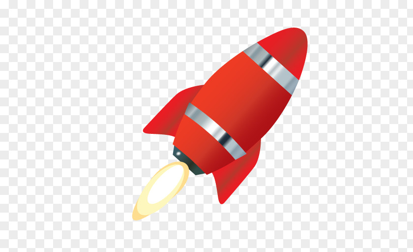 Red Rocket ICO Spacecraft Icon PNG