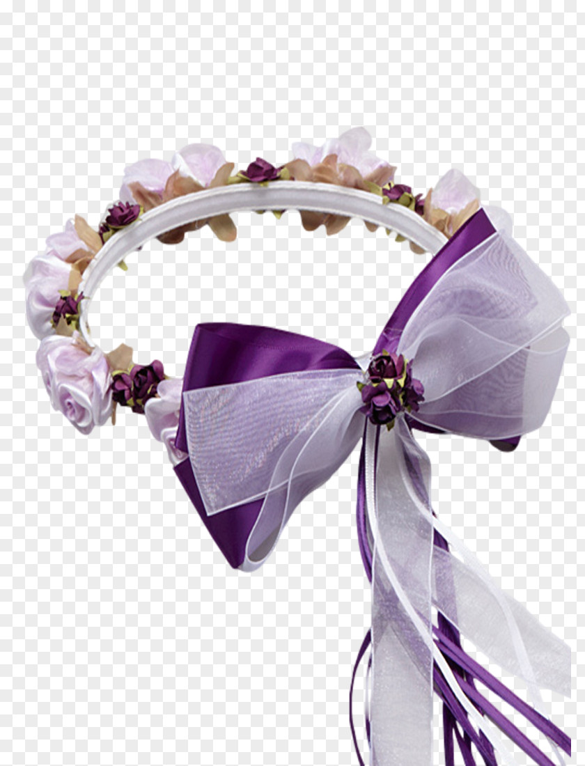 Ribbon Purple Flower Textile Satin PNG