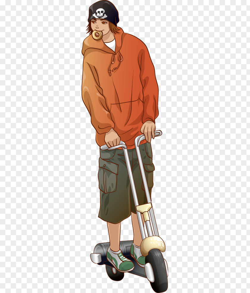 Scooter Teenager Vector Material Vespa Bicycle PNG