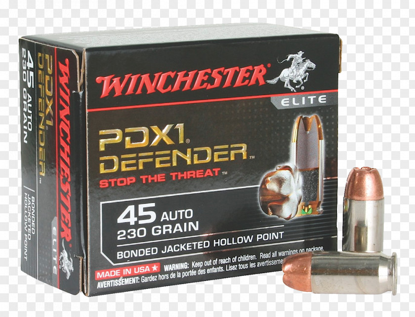 .45 ACP Hollow-point Bullet Winchester Repeating Arms Company Full Metal Jacket PNG