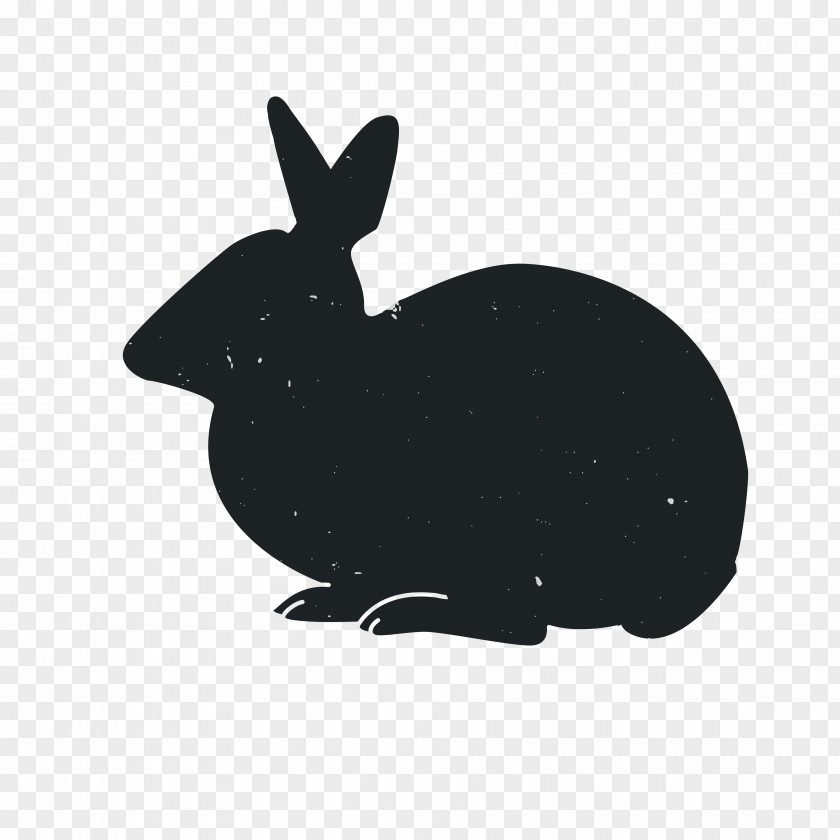 Animal Silhouettes Domestic Rabbit Black And White PNG