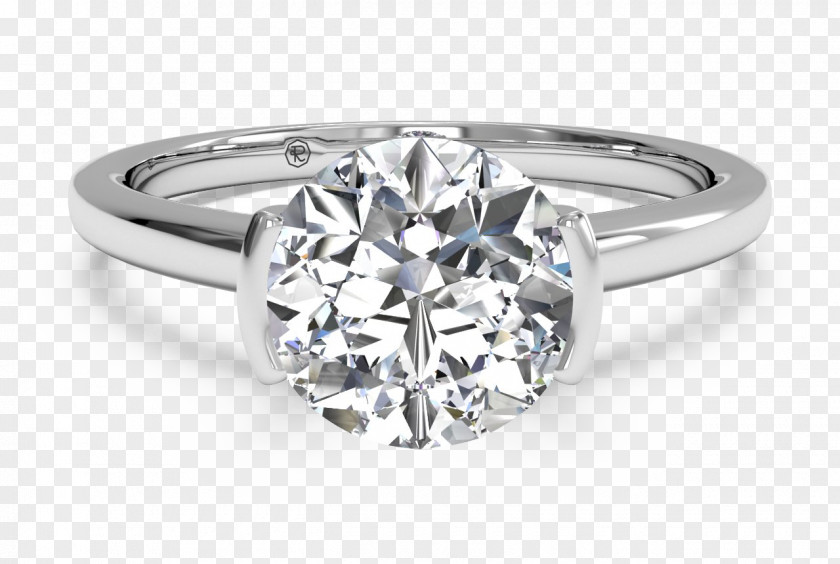 Engagement Ring Bezel Diamond Solitaire PNG
