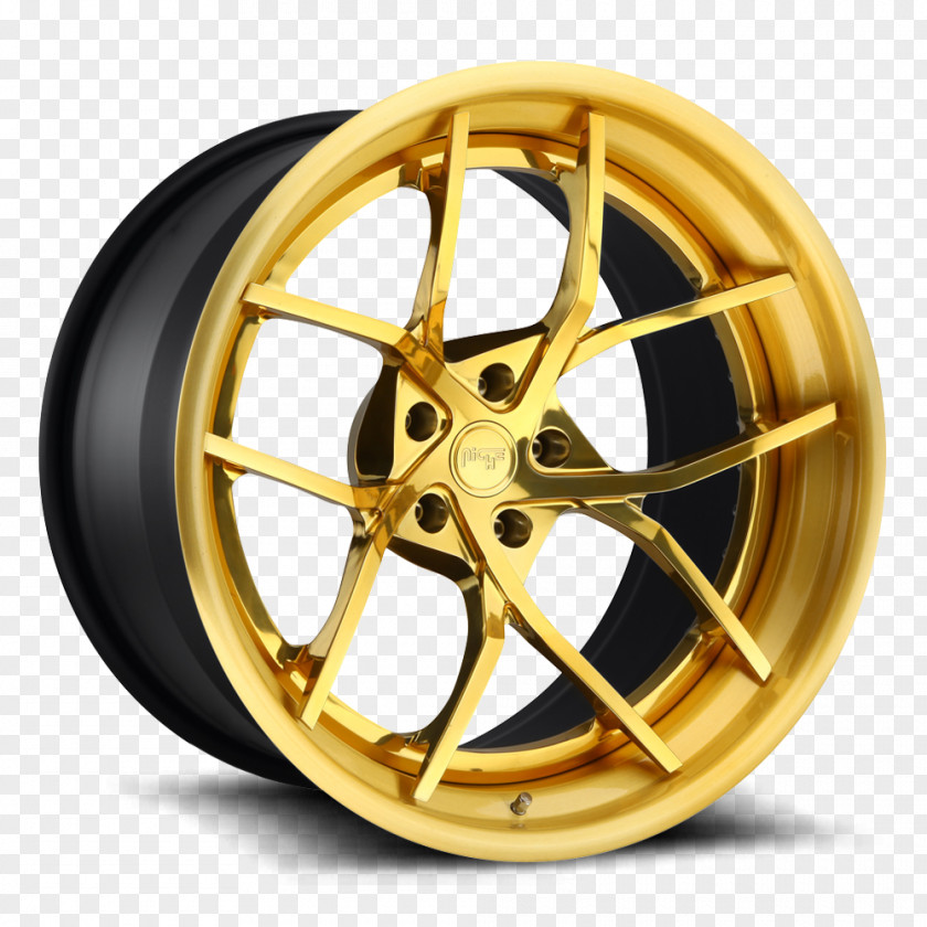 Brushed Gold Forging Custom Wheel Metal Alloy PNG