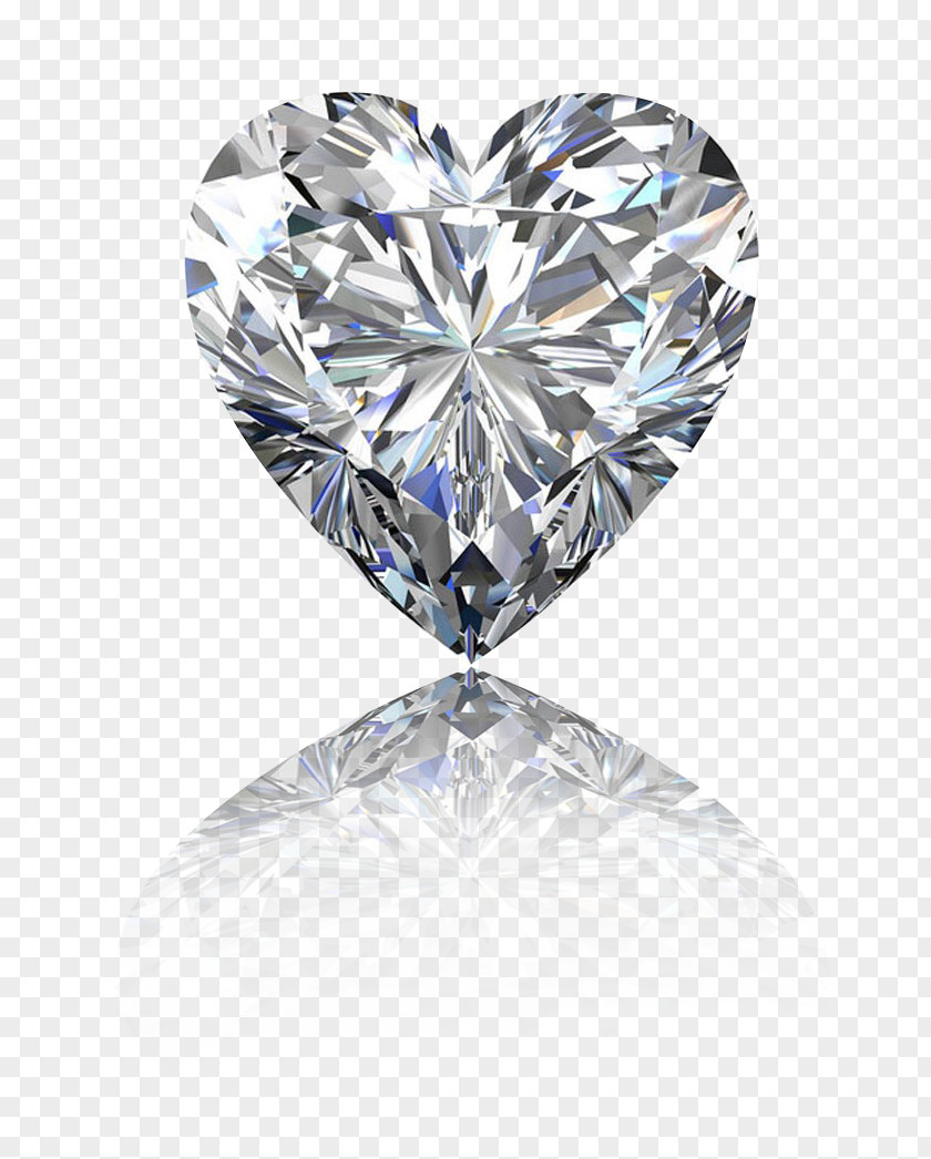 Heart Shaped Diamond Cut Shape Cubic Zirconia PNG