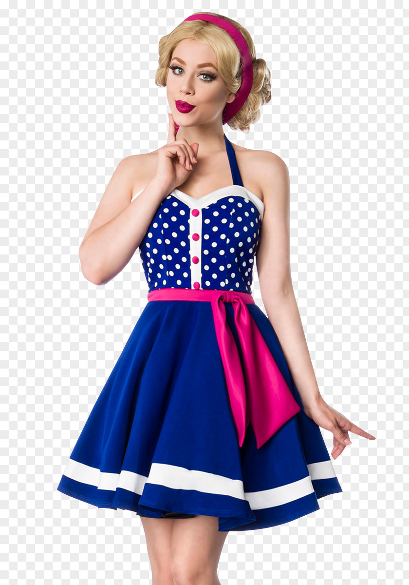 Polka Dot Blue Costume Pin-up Girl Dress PNG dot girl Dress, dress clipart PNG