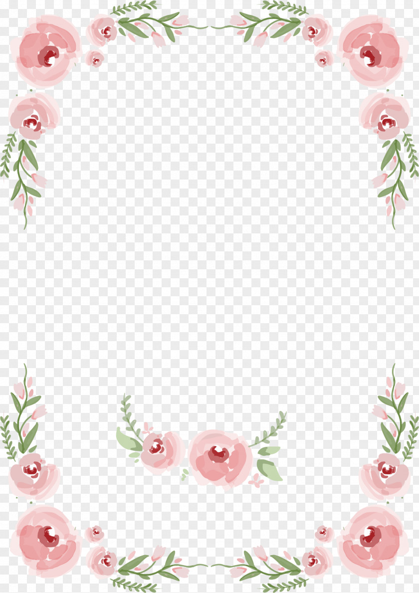 Hand Painted Roses Flowers And Wedding Invitation Border Rose Clip Art PNG