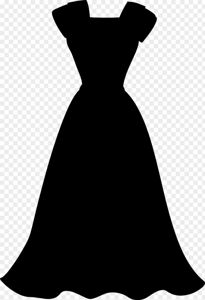 M Gown Clip Art Silhouette Neck Black & White PNG