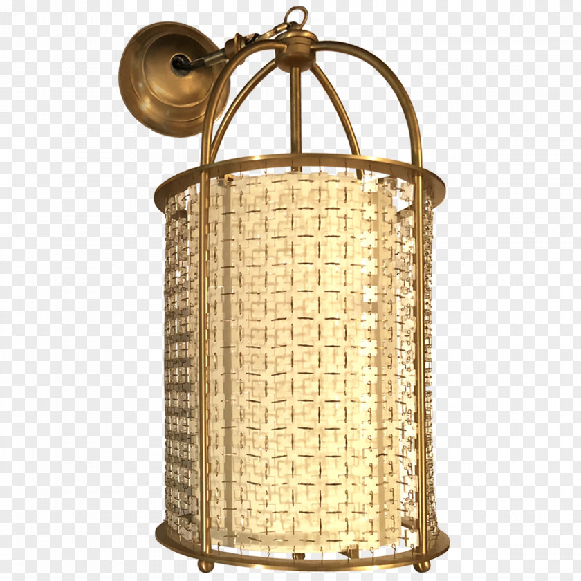 Antique Lantern Glass Candelabra Brass Light Fixture PNG