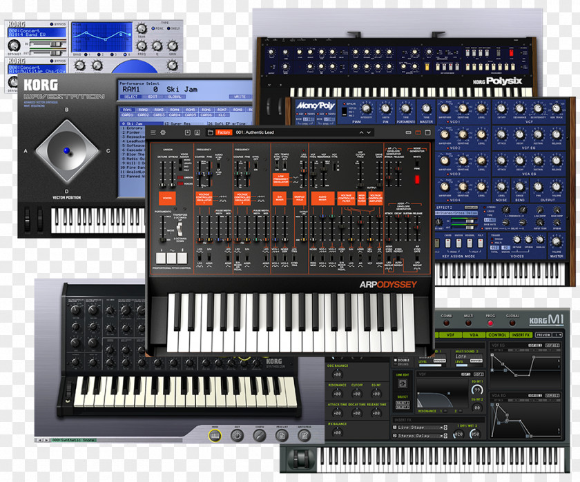Bundle Signage ARP Odyssey Sound Synthesizers Software Synthesizer Korg Wavestation PNG