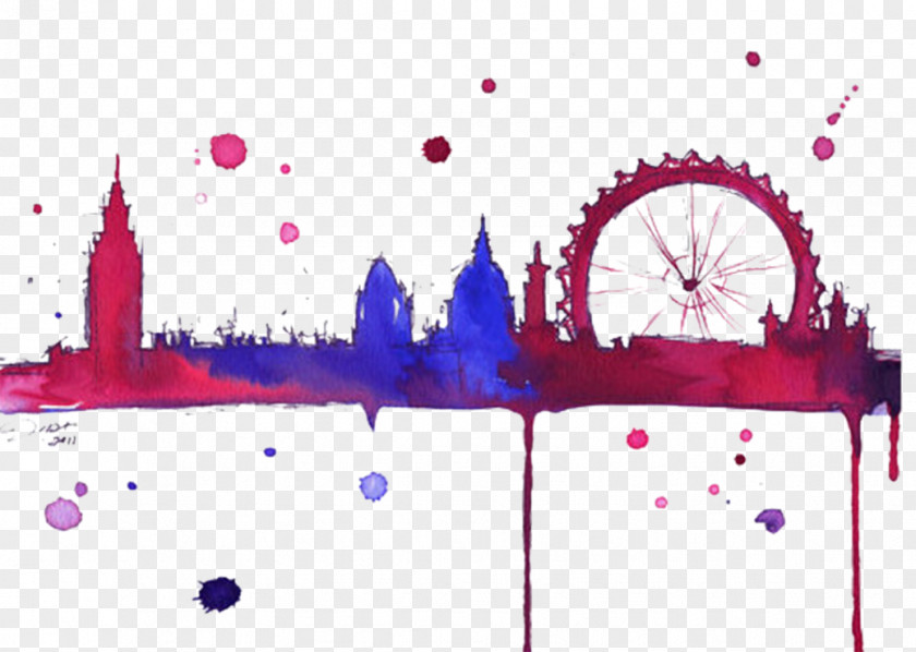 City Ink London Printmaking Painting Drawing Illustration PNG