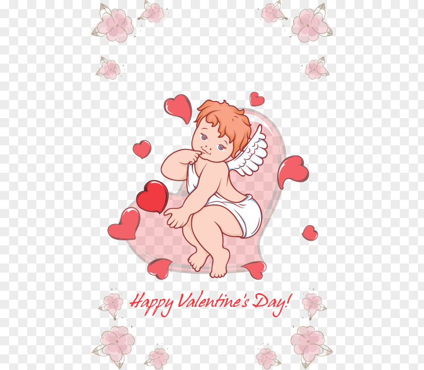 Cupid Decorative Pattern Vector Material Free Buckle Valentines Day Clip Art PNG