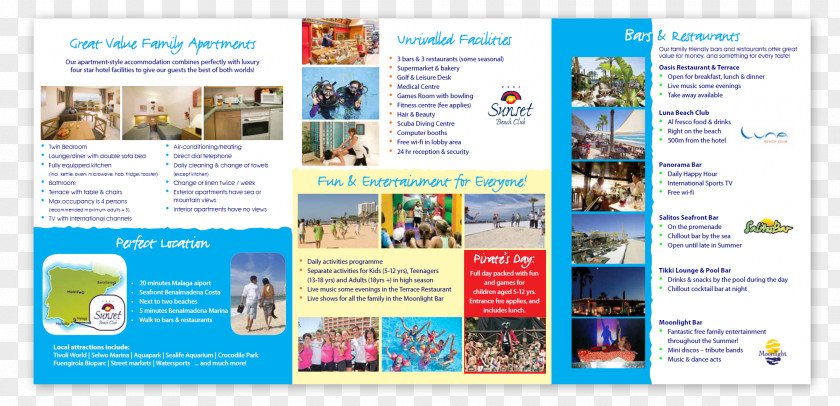 Restaurant Brochure Design Costa Del Sol Hotel Seaside Resort PNG