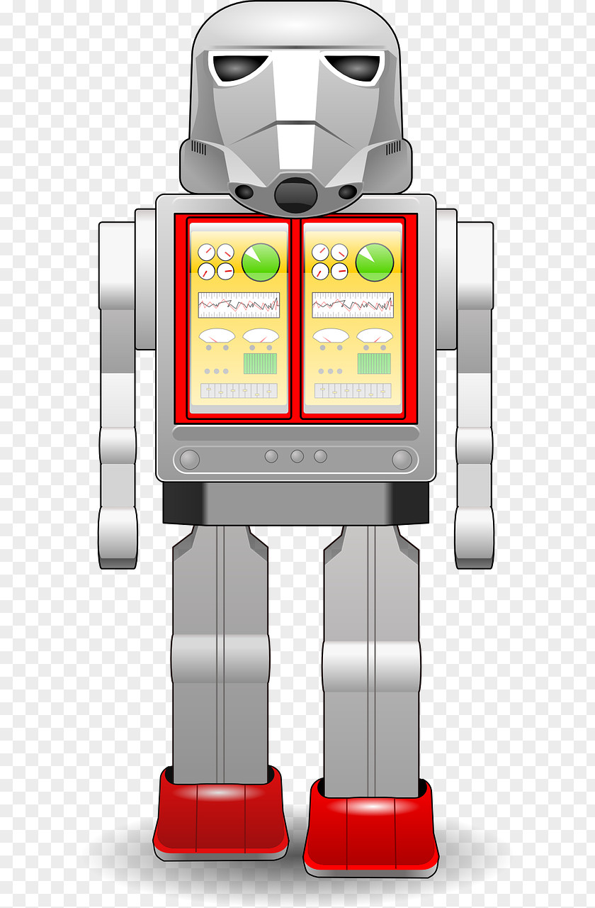 White Robot Toy Clip Art PNG