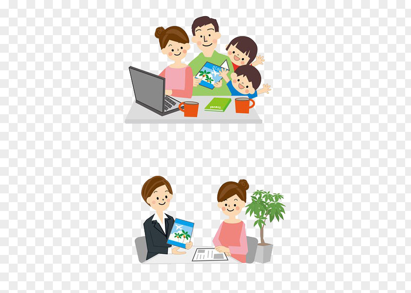 Family To Watch The Computer Together PNG