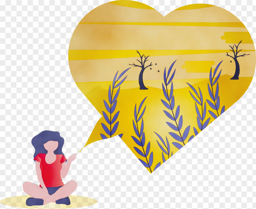 Yellow Heart Gesture Love PNG