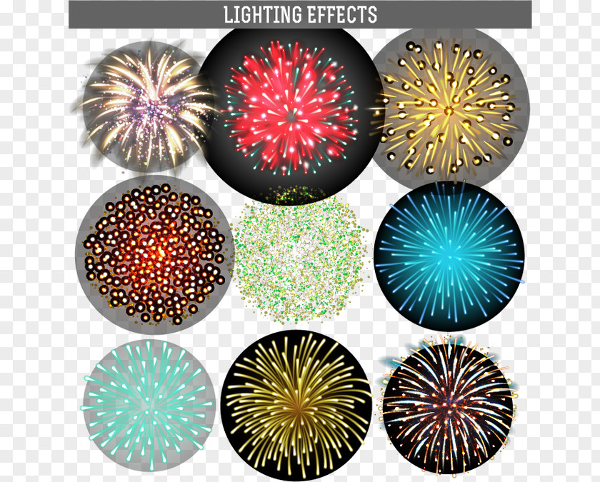 Festive Fireworks Vector Material Christmas Ornament PNG
