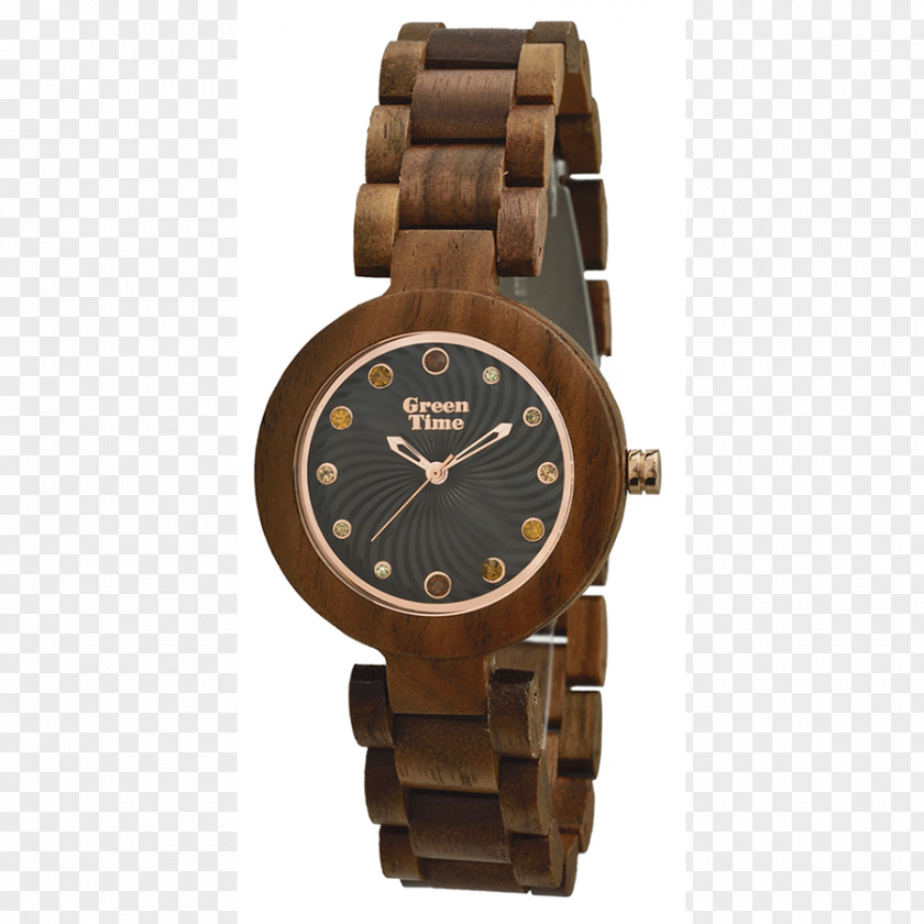 Green Woods Citizen Watch Clock Wood Eco-Drive PNG
