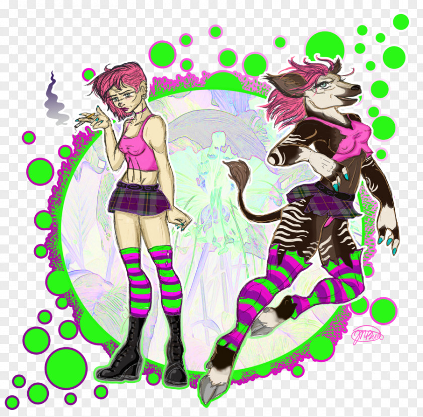 Rave Party Okapi Art Furry Fandom Zebra PNG