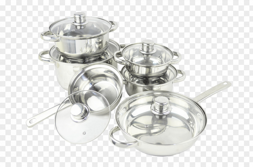 Steel Pot Silver Cookware Stock Pots Frying Pan PNG