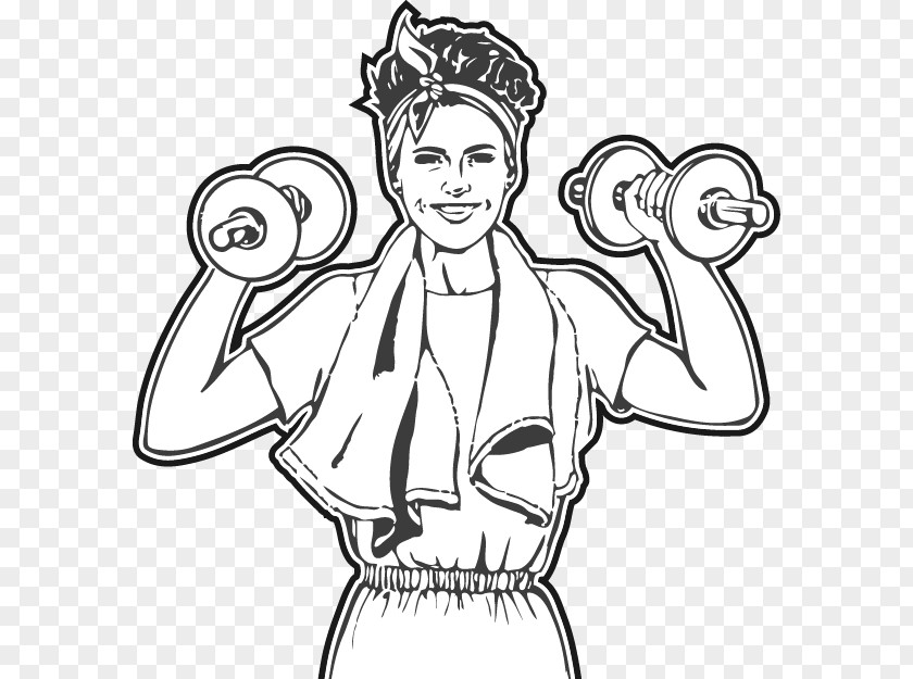 Vector Women Fitness Thumb Euclidean Physical Sketch PNG