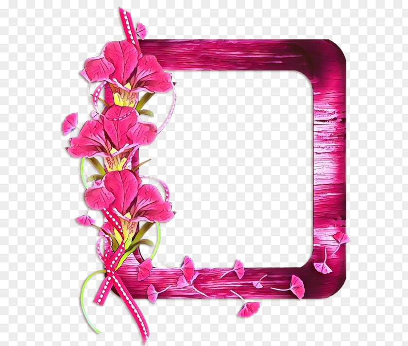 Flower Rectangle Picture Frame PNG