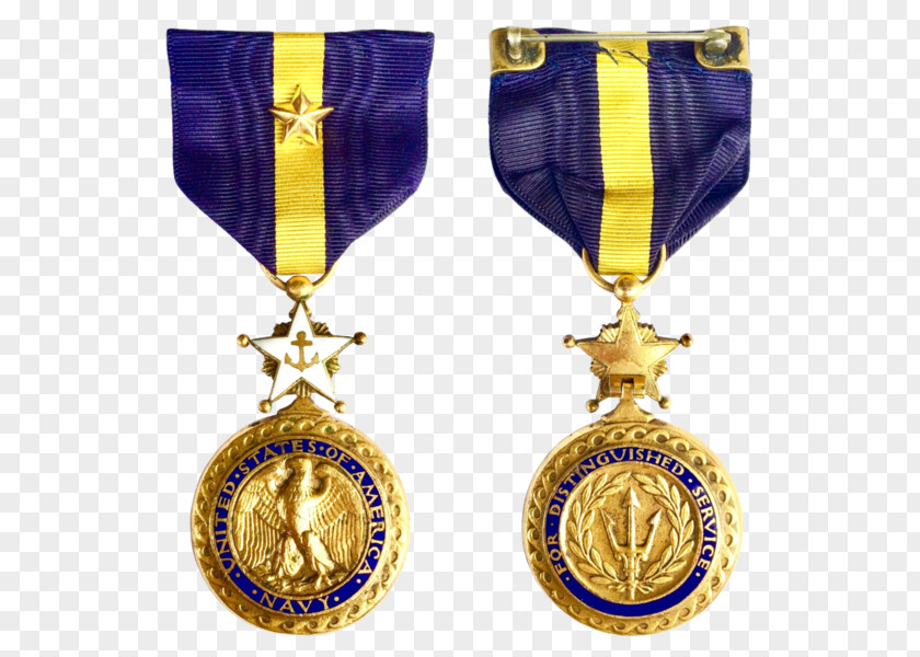 Gold Earring Medal Cobalt Blue PNG