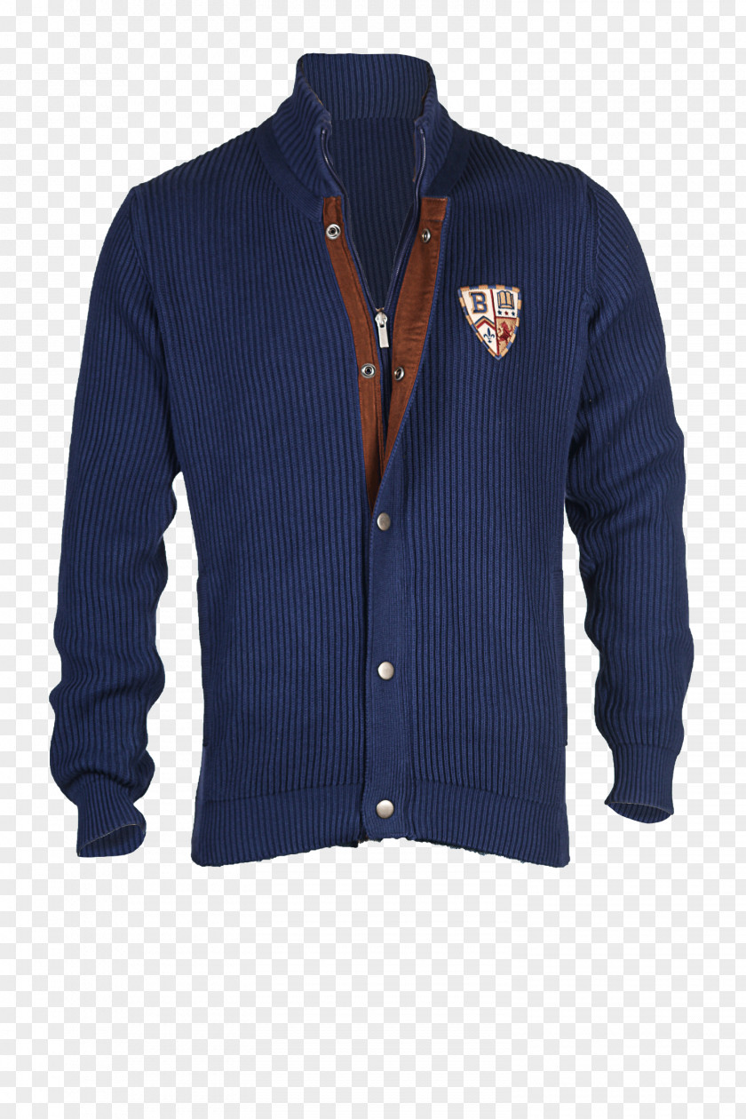 Jacket Cardigan Cobalt Blue Sleeve Button PNG