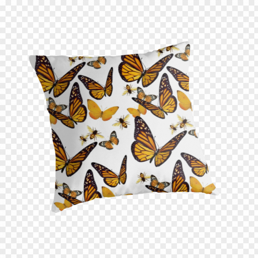 Retro Sunbeams With Yellow Stripes Monarch Butterfly Lovers Light Denny Laine Paul McCartney Throw Pillows PNG