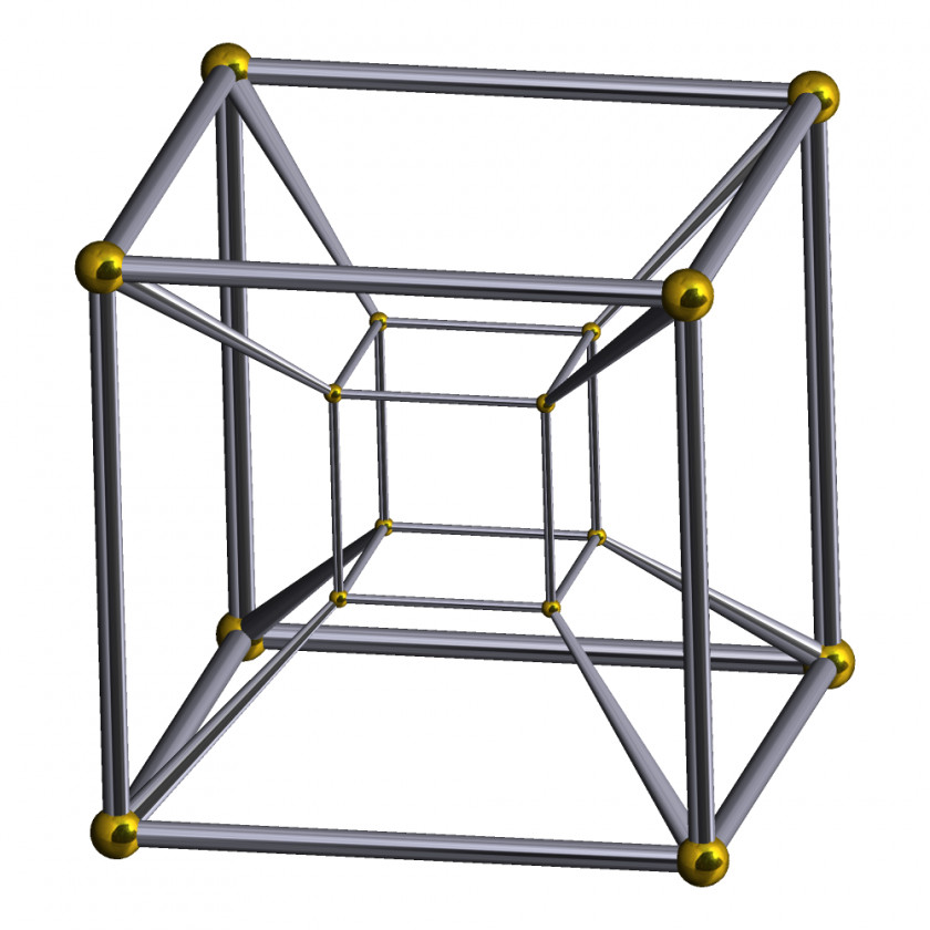 Cube Tesseract Four-dimensional Space Hypercube Three-dimensional PNG