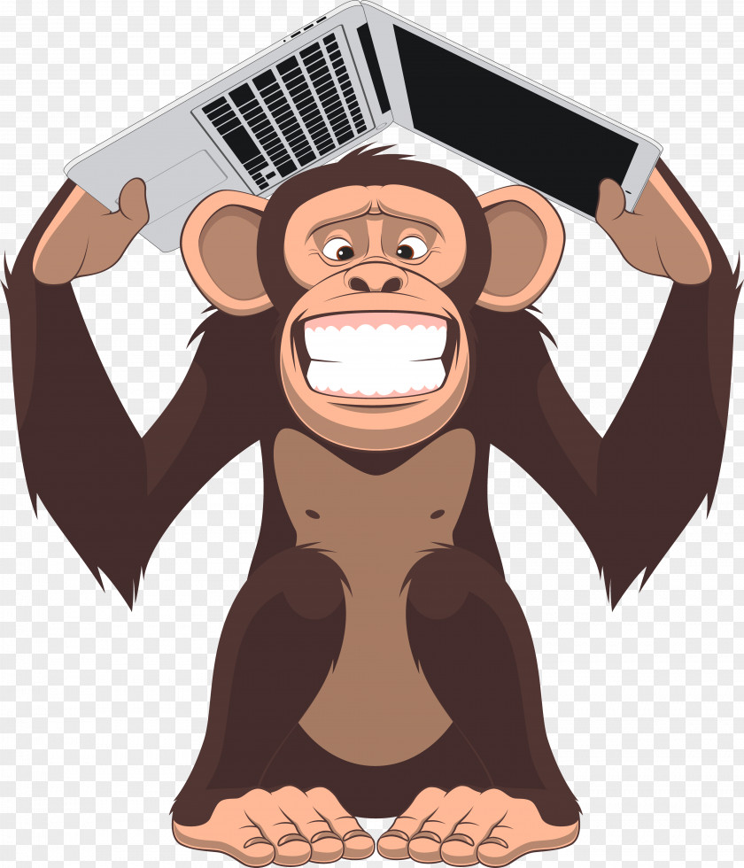 Gorilla Laptop Chimpanzee Monkey PNG