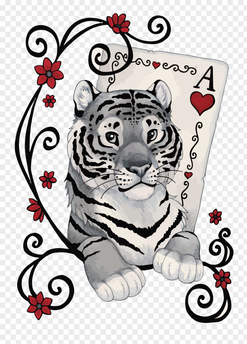 Tiger Poker French Playing Cards PNG playing cards, tiger clipart PNG