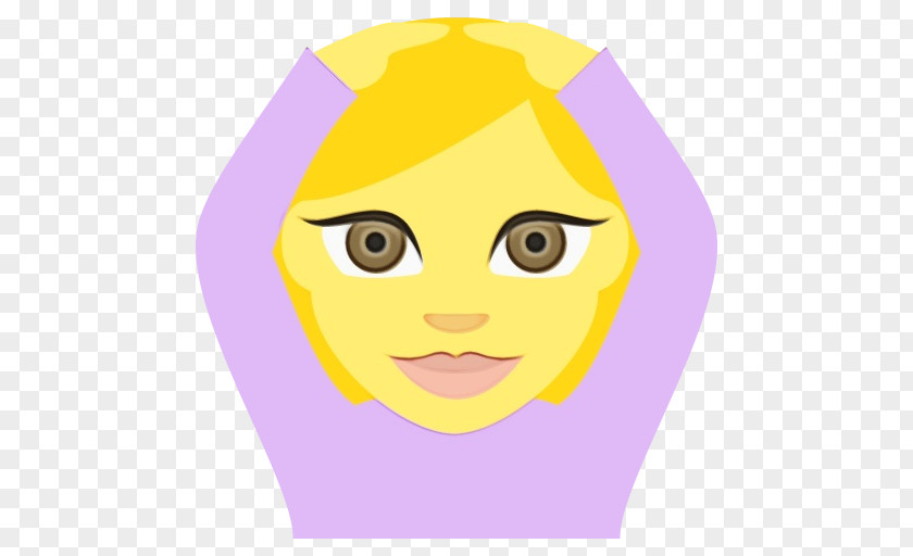 Smile Cheek Face Cartoon Yellow Facial Expression Violet PNG