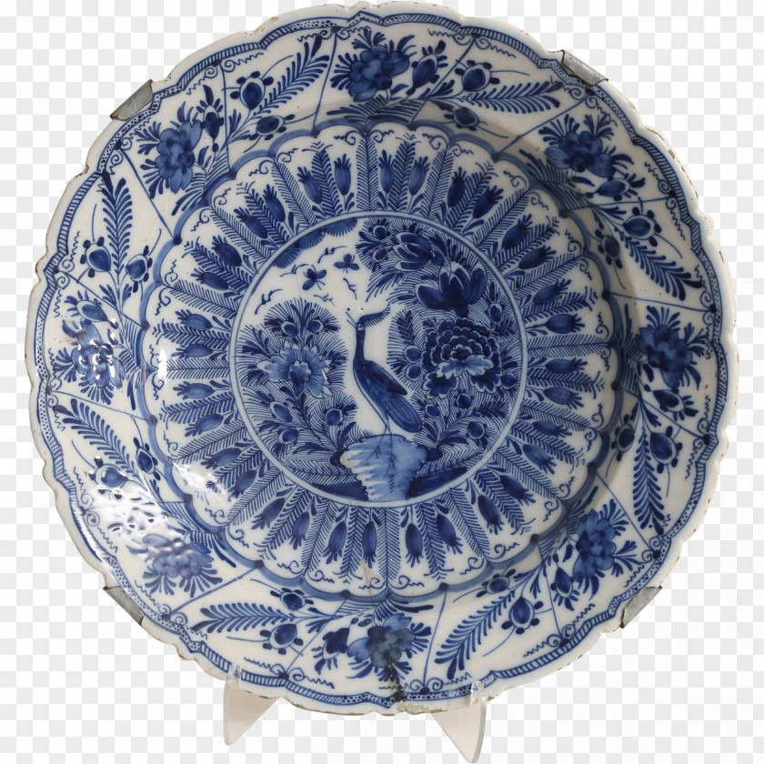 Hand-painted Scenery Plate Tableware Blue And White Pottery Porcelain Ceramic PNG
