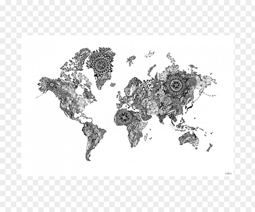 World Map Globe Drawing PNG