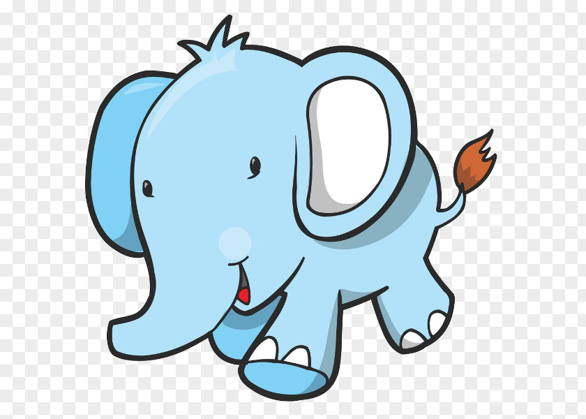 Blue Elephant African Drawing PNG