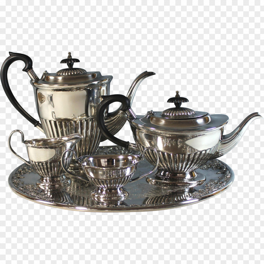 Silver Plate Sheffield Coffee Tea Tableware PNG