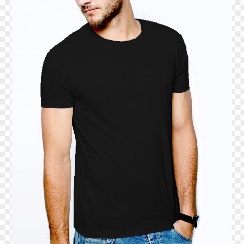 T-shirt Shoulder Black M PNG