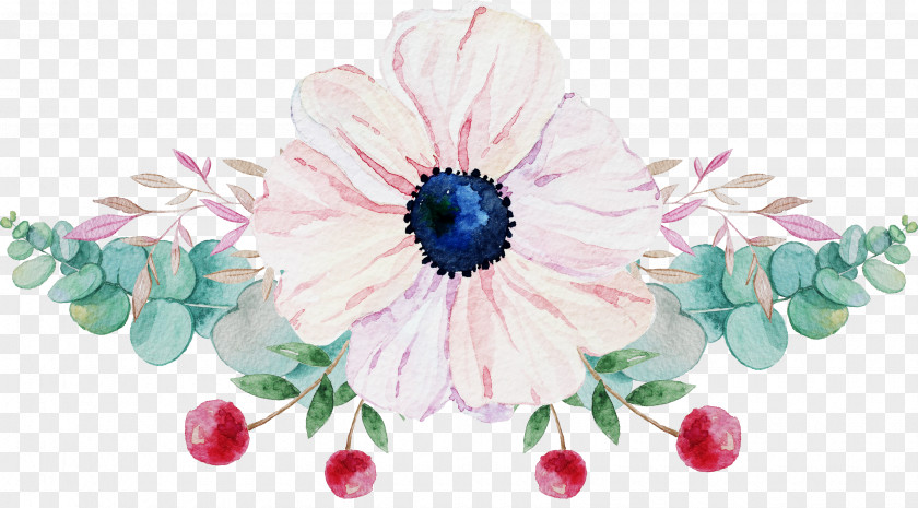 Flower Silhouette Art Watercolor Painting Image Clip PNG