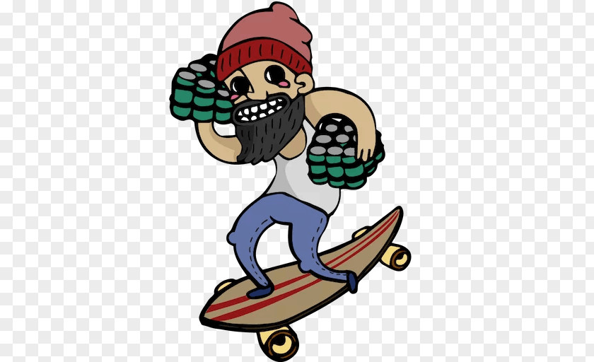 Sticker Telegram Man Skateboard Clip Art PNG