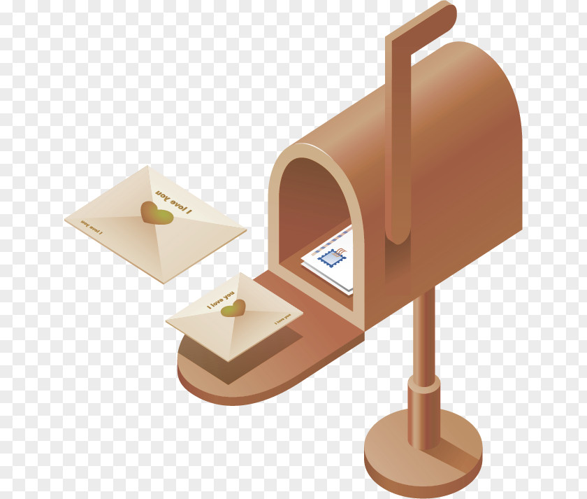 Brown Simple Mailbox Decoration Pattern Letter Box Mail PNG