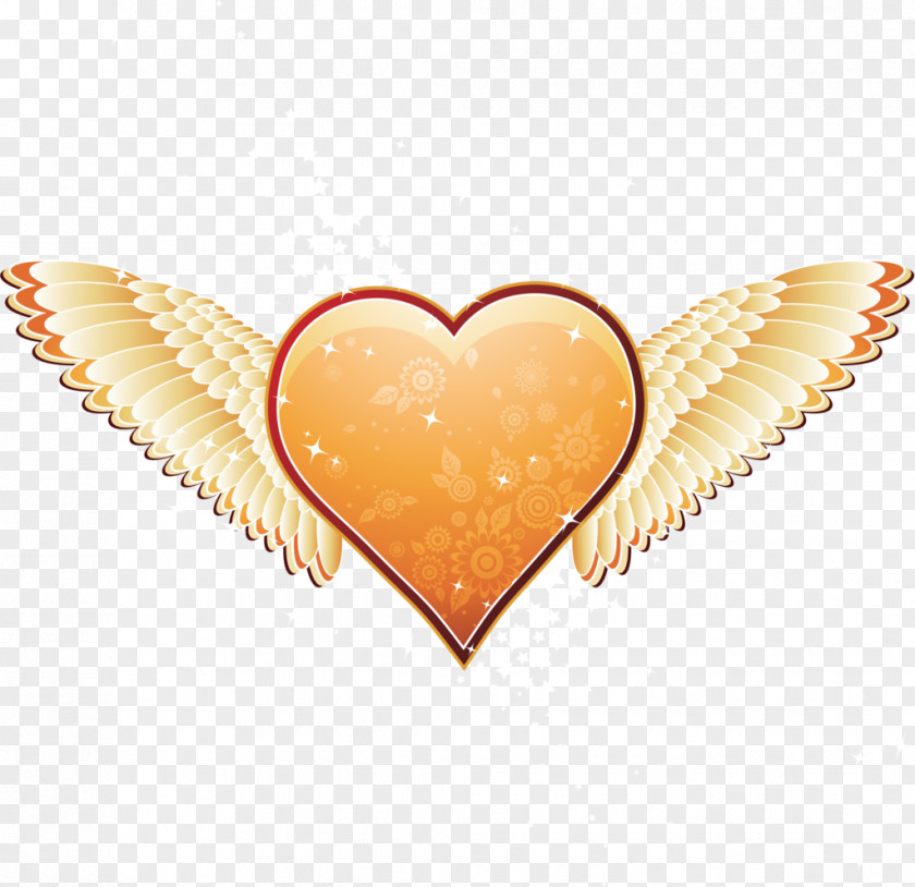 Angel Wings LOVE Heart Valentines Day Wallpaper PNG