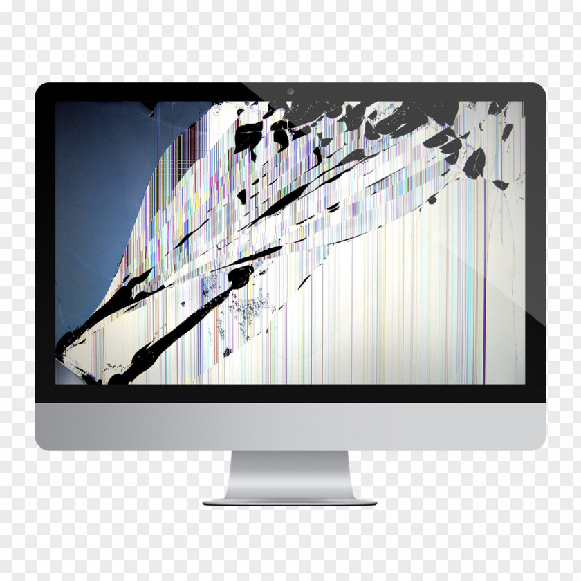 Imac Monitor Broken Screen Cracked Desktop Wallpaper IPhone Computer Monitors PNG