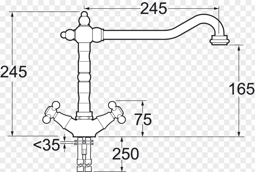 Sink Kitchen Tap Brushed Metal Tradition PNG