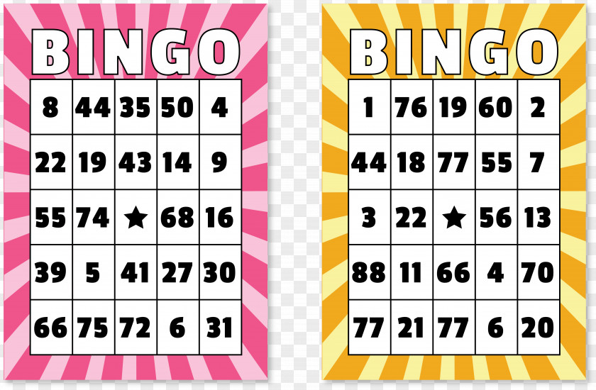 Bingo Cards Vector Illustration Game Number PNG